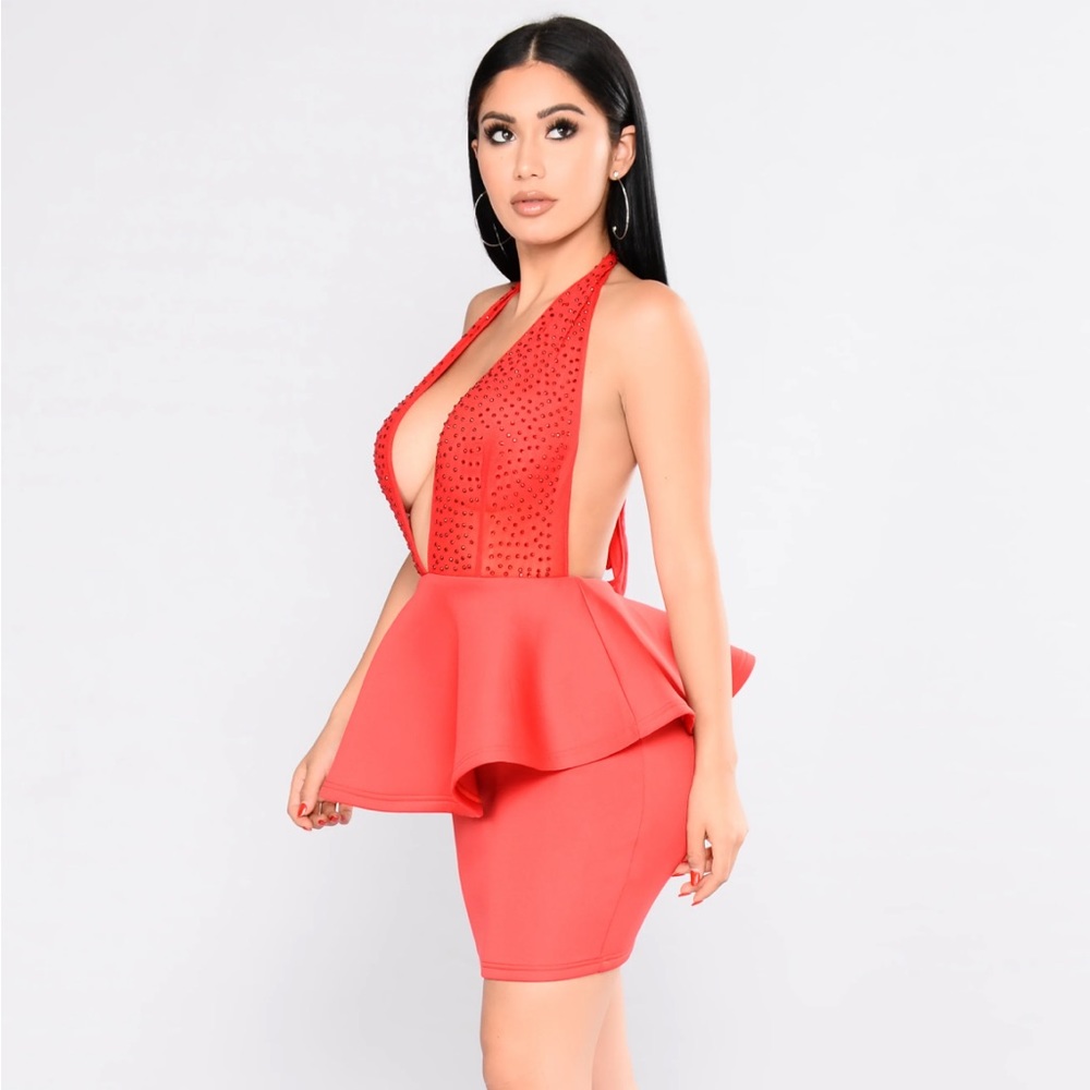 Fashion Nova Just Want Attention Rhinestone Dress